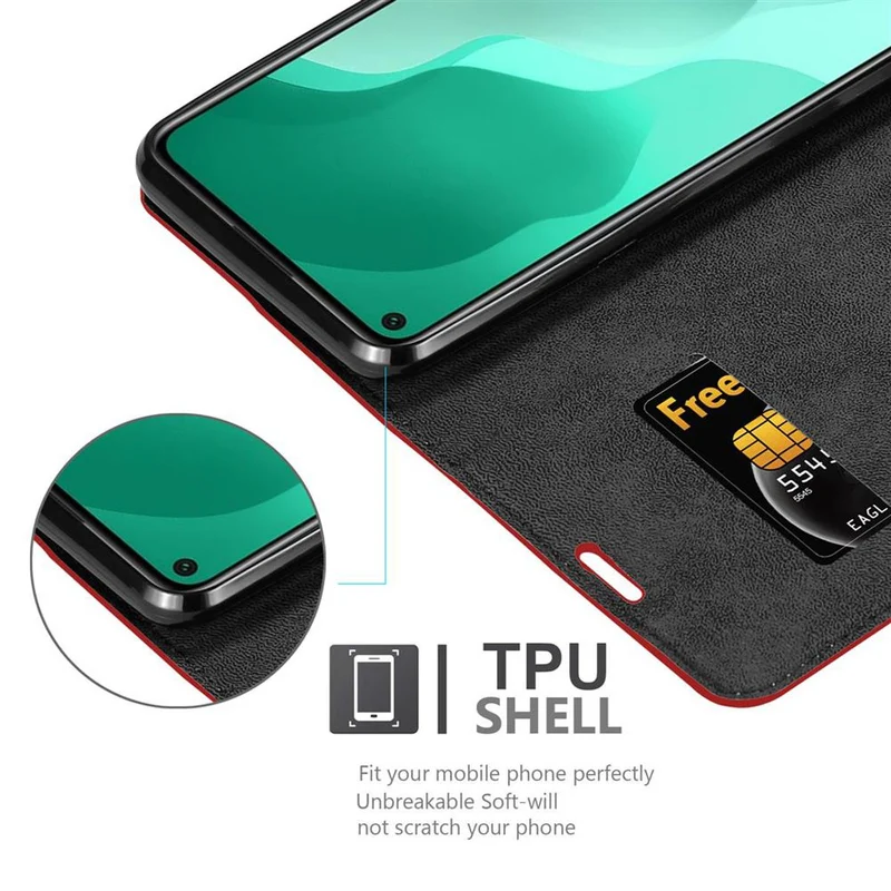 Cadorabo Hülle kompatibel mit Huawei NOVA 7 SE Schutzhülle mit Magnetverschluss, Standfunktion und Kartenfach