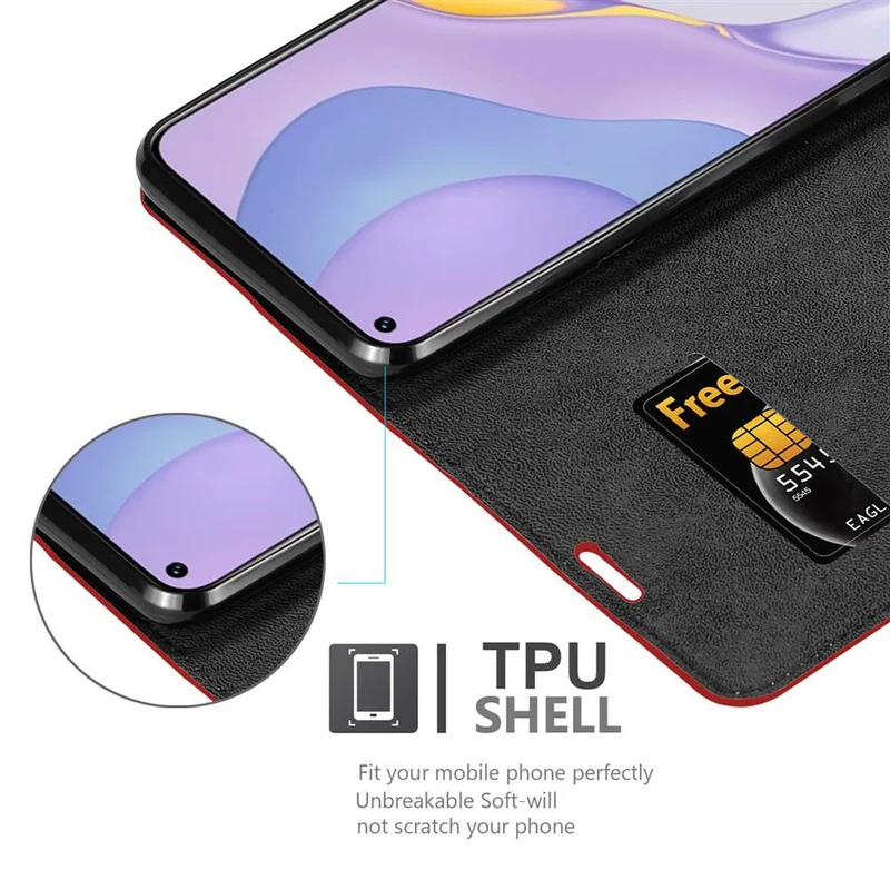 Cadorabo Hülle kompatibel mit Huawei NOVA 7 5G Schutzhülle mit Magnetverschluss, Standfunktion und Kartenfach
