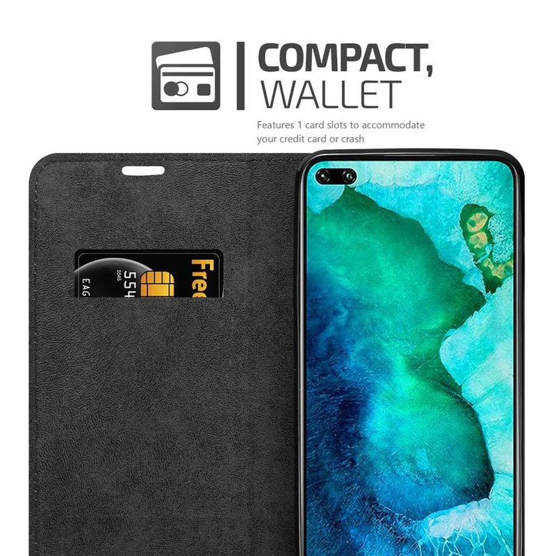 Cadorabo Hülle kompatibel mit Honor View 30 PRO Schutzhülle mit Magnetverschluss, Standfunktion und Kartenfach
