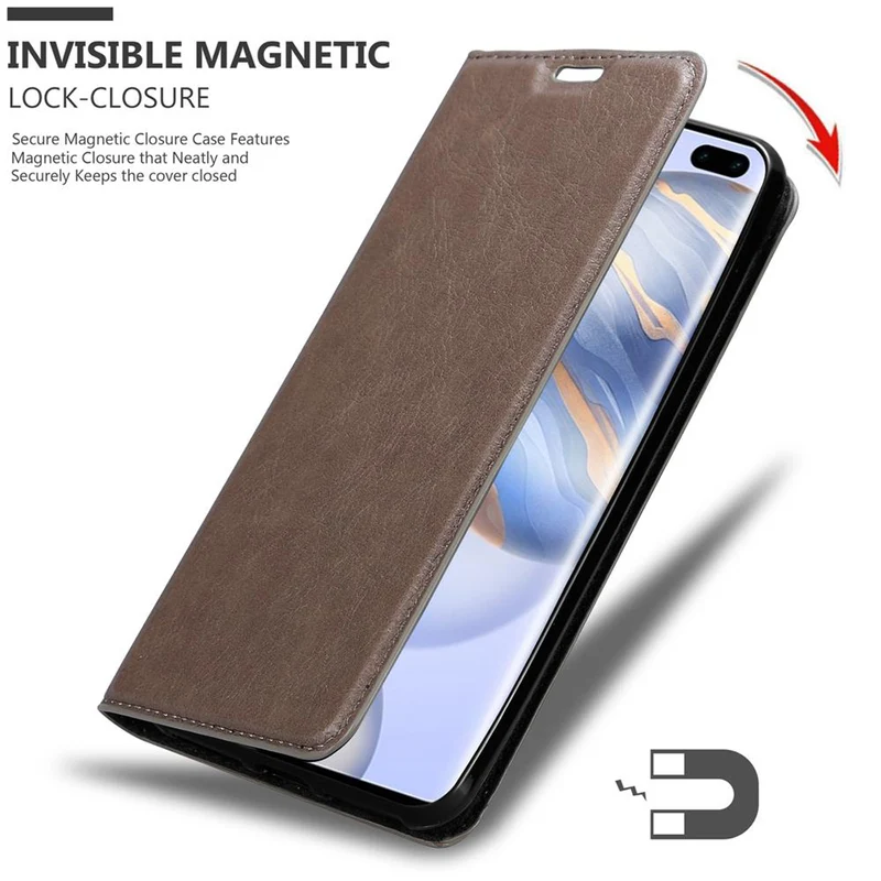 Cadorabo Hülle kompatibel mit Honor 30 PRO Schutzhülle mit Magnetverschluss, Standfunktion und Kartenfach