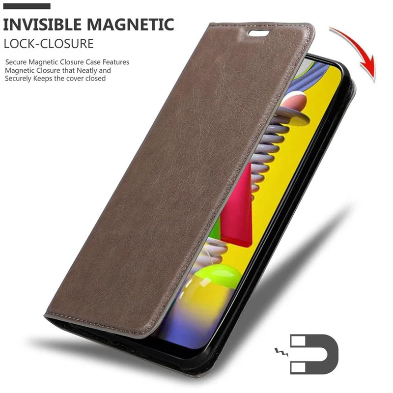 Cadorabo Hülle kompatibel mit Samsung Galaxy M31 Schutzhülle mit Magnetverschluss, Standfunktion und Kartenfach