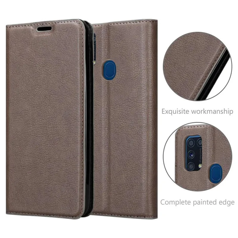 Cadorabo Hülle kompatibel mit Samsung Galaxy M31 Schutzhülle mit Magnetverschluss, Standfunktion und Kartenfach