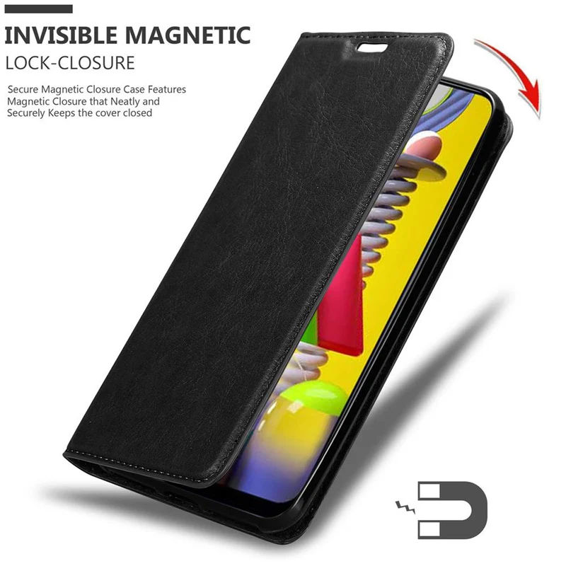 Cadorabo Hülle kompatibel mit Samsung Galaxy M31 Schutzhülle mit Magnetverschluss, Standfunktion und Kartenfach
