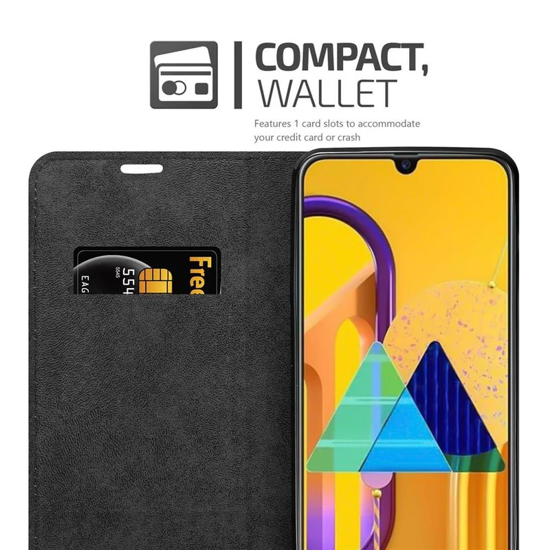 Cadorabo Hülle kompatibel mit Samsung Galaxy M21 / M30s Schutzhülle mit Magnetverschluss, Standfunktion und Kartenfach