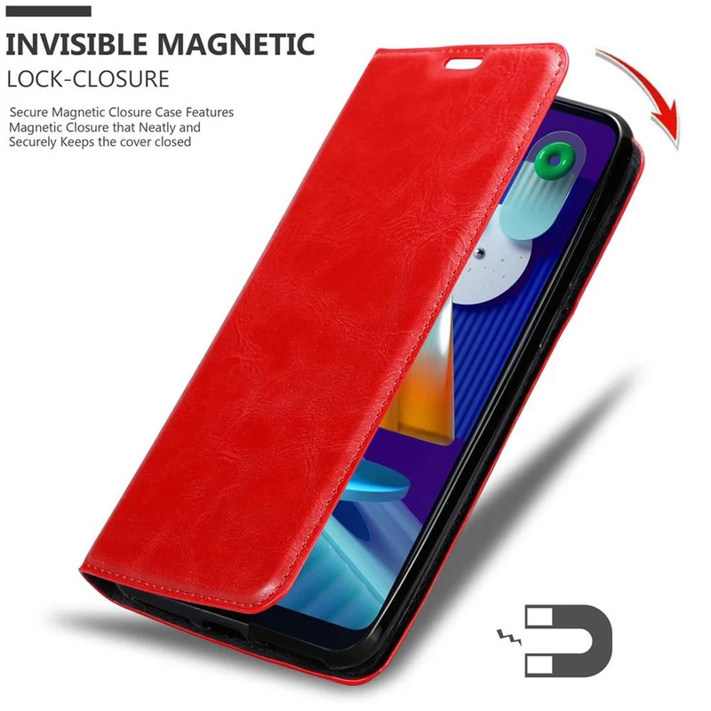 Cadorabo Hülle kompatibel mit Samsung Galaxy A11 / M11 Schutzhülle mit Magnetverschluss, Standfunktion und Kartenfach