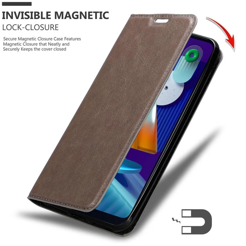 Cadorabo Hülle kompatibel mit Samsung Galaxy A11 / M11 Schutzhülle mit Magnetverschluss, Standfunktion und Kartenfach