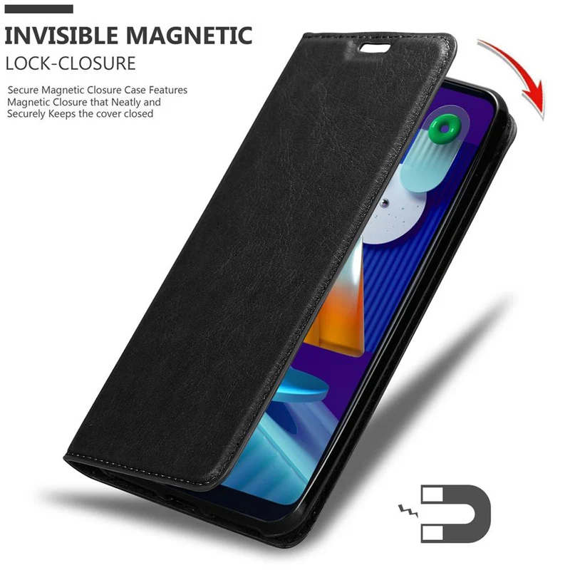Cadorabo Hülle kompatibel mit Samsung Galaxy A11 / M11 Schutzhülle mit Magnetverschluss, Standfunktion und Kartenfach