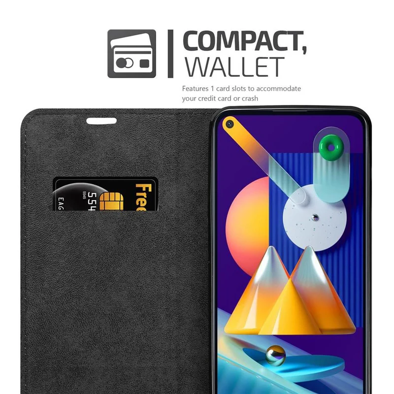 Cadorabo Hülle kompatibel mit Samsung Galaxy A11 / M11 Schutzhülle mit Magnetverschluss, Standfunktion und Kartenfach