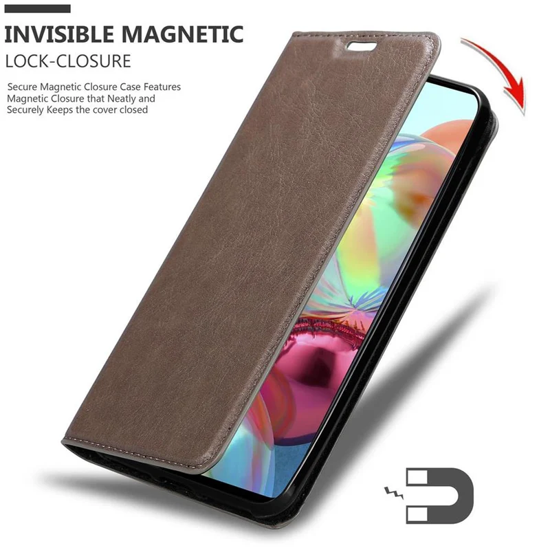 Cadorabo Hülle kompatibel mit Samsung Galaxy A71 5G Schutzhülle mit Magnetverschluss, Standfunktion und Kartenfach