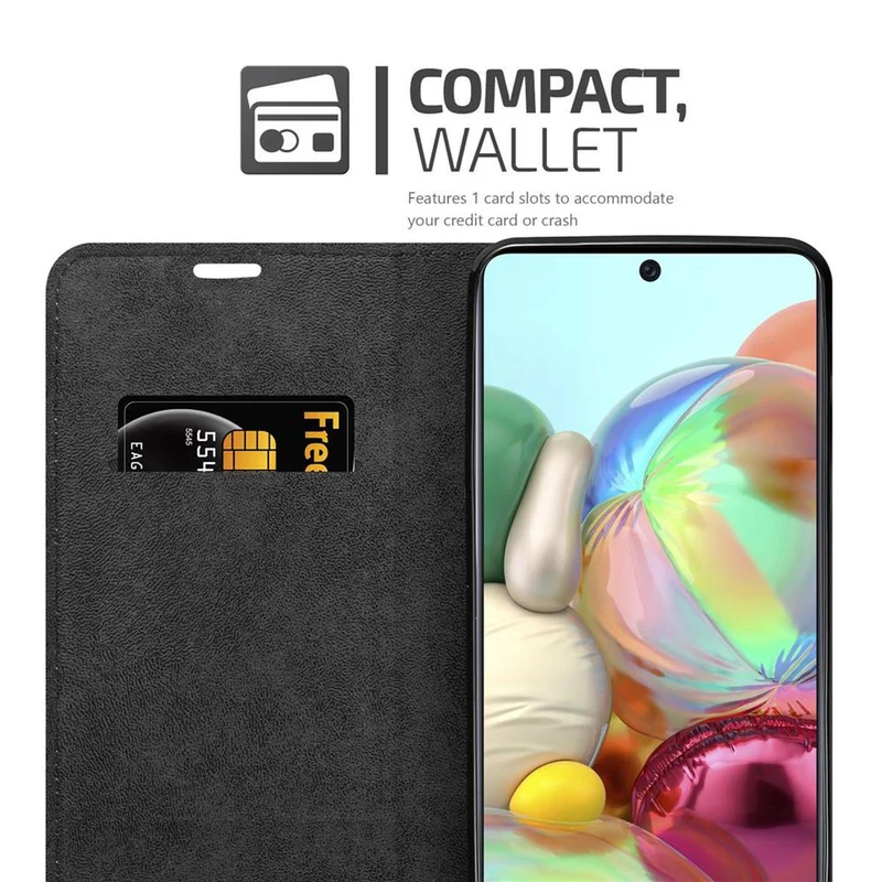 Cadorabo Hülle kompatibel mit Samsung Galaxy A71 5G Schutzhülle mit Magnetverschluss, Standfunktion und Kartenfach