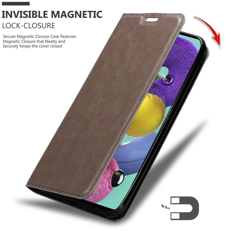 Cadorabo Hülle kompatibel mit Samsung Galaxy A51 5G Schutzhülle mit Magnetverschluss, Standfunktion und Kartenfach