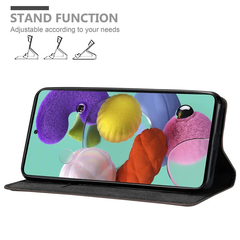 Cadorabo Hülle kompatibel mit Samsung Galaxy A51 5G Schutzhülle mit Magnetverschluss, Standfunktion und Kartenfach