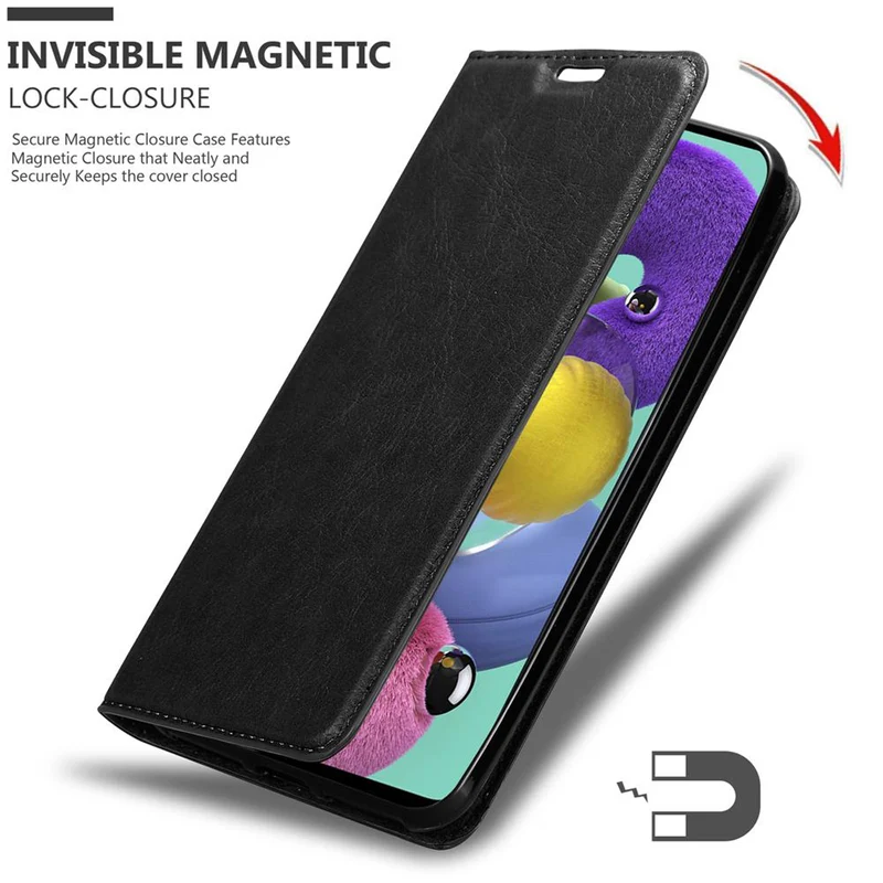 Cadorabo Hülle kompatibel mit Samsung Galaxy A51 5G Schutzhülle mit Magnetverschluss, Standfunktion und Kartenfach