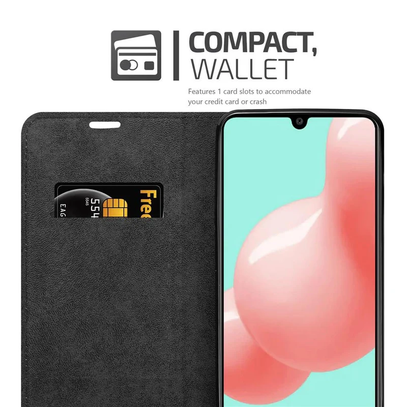 Cadorabo Hülle kompatibel mit Samsung Galaxy A41 Schutzhülle mit Magnetverschluss, Standfunktion und Kartenfach