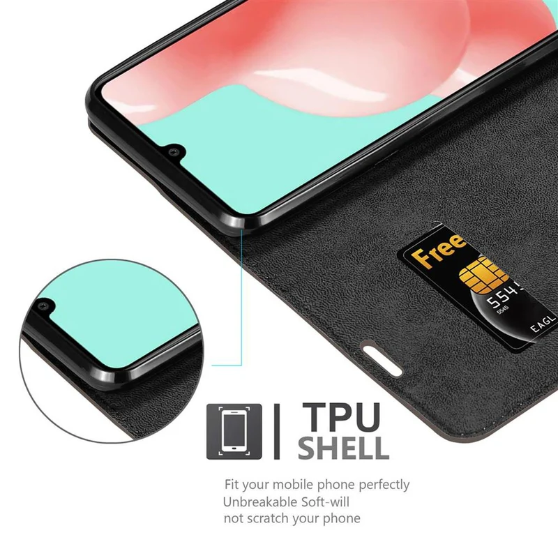 Cadorabo Hülle kompatibel mit Samsung Galaxy A41 Schutzhülle mit Magnetverschluss, Standfunktion und Kartenfach
