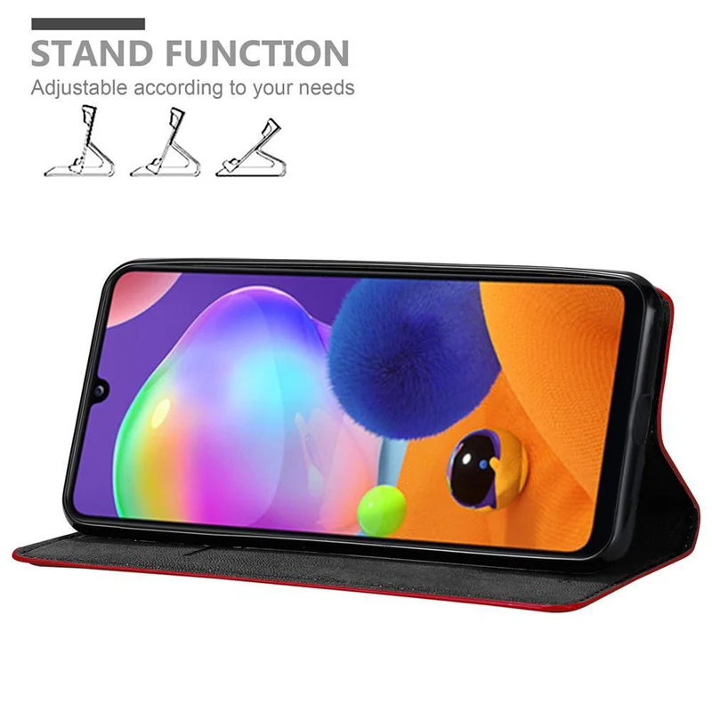Cadorabo Hülle kompatibel mit Samsung Galaxy A31 Schutzhülle mit Magnetverschluss, Standfunktion und Kartenfach