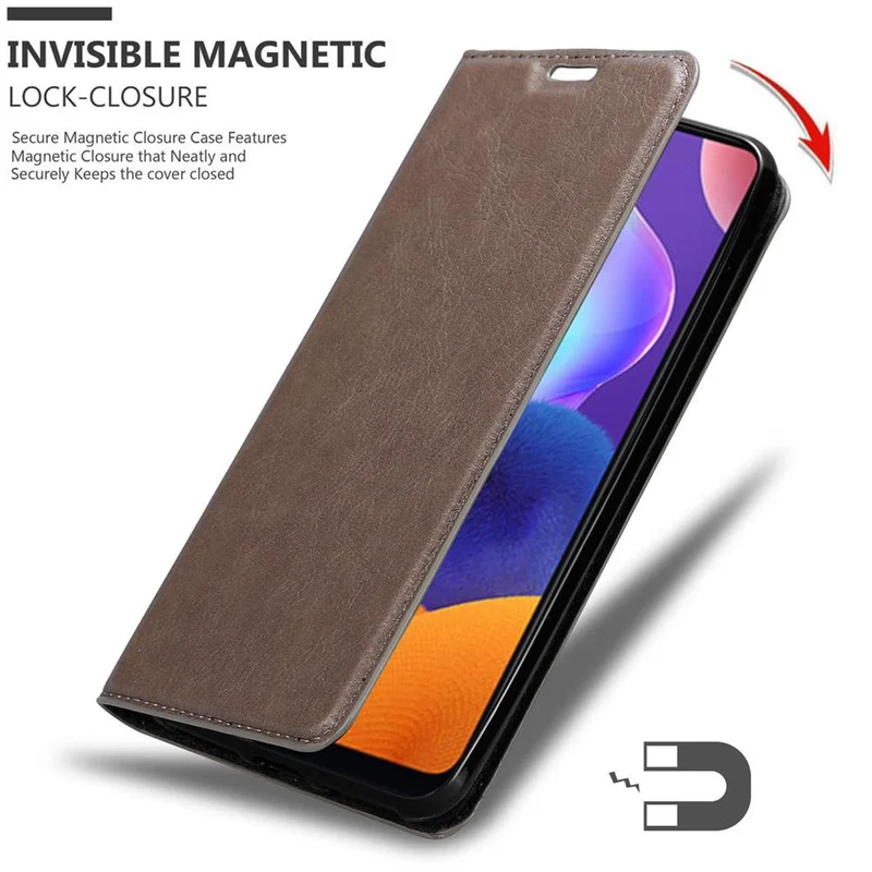 Cadorabo Hülle kompatibel mit Samsung Galaxy A31 Schutzhülle mit Magnetverschluss, Standfunktion und Kartenfach