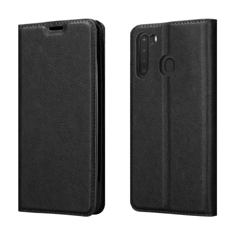Cadorabo Hülle kompatibel mit Samsung Galaxy A21 Schutzhülle mit Magnetverschluss, Standfunktion und Kartenfach