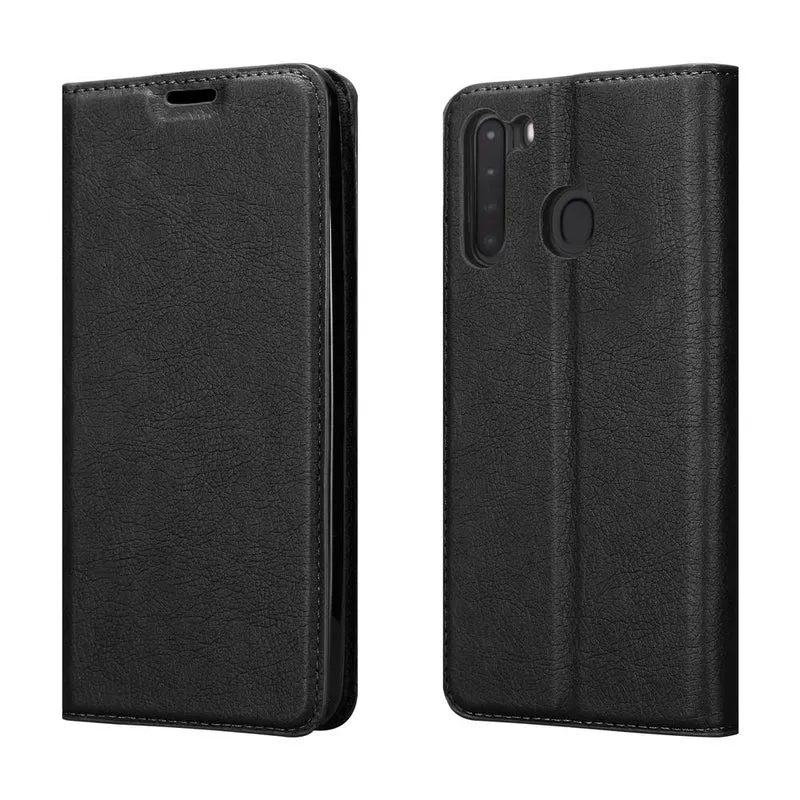 Cadorabo Hülle kompatibel mit Samsung Galaxy A21 Schutzhülle mit Magnetverschluss, Standfunktion und Kartenfach