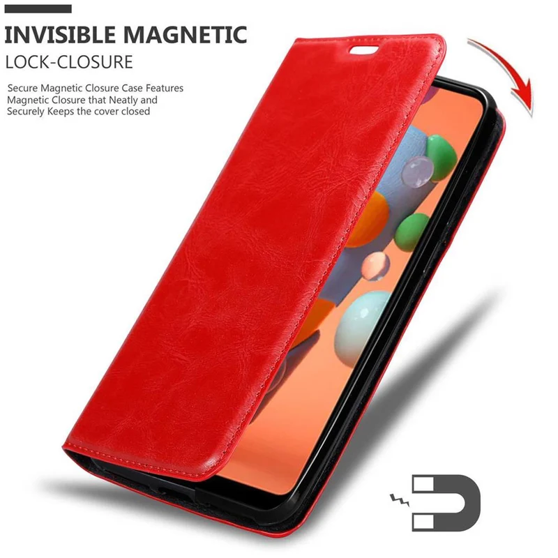 Cadorabo Hülle kompatibel mit Samsung Galaxy A11 / M11 Schutzhülle mit Magnetverschluss, Standfunktion und Kartenfach