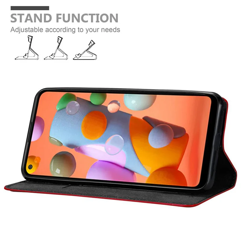 Cadorabo Hülle kompatibel mit Samsung Galaxy A11 / M11 Schutzhülle mit Magnetverschluss, Standfunktion und Kartenfach
