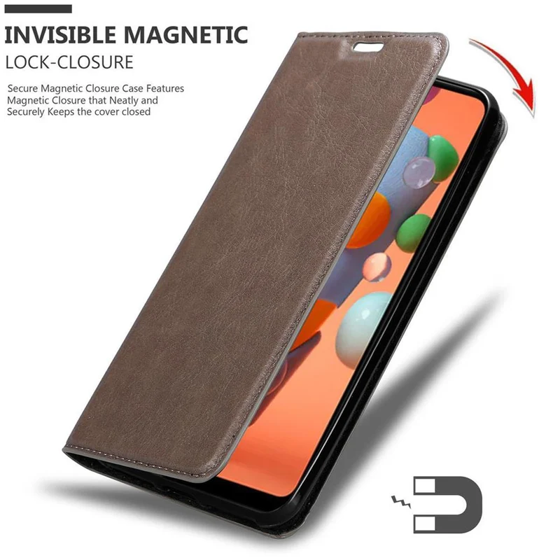 Cadorabo Hülle kompatibel mit Samsung Galaxy A11 / M11 Schutzhülle mit Magnetverschluss, Standfunktion und Kartenfach