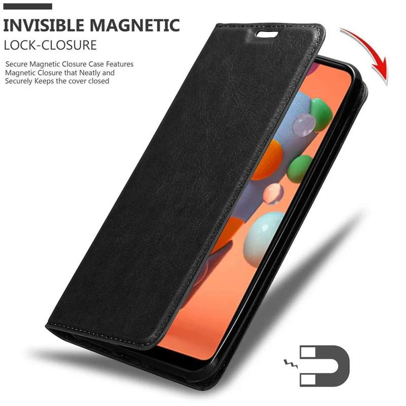 Cadorabo Hülle kompatibel mit Samsung Galaxy A11 / M11 Schutzhülle mit Magnetverschluss, Standfunktion und Kartenfach