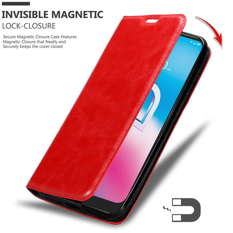 Cadorabo Hülle kompatibel mit Alcatel 3L 2020 Schutzhülle mit Magnetverschluss, Standfunktion und Kartenfach