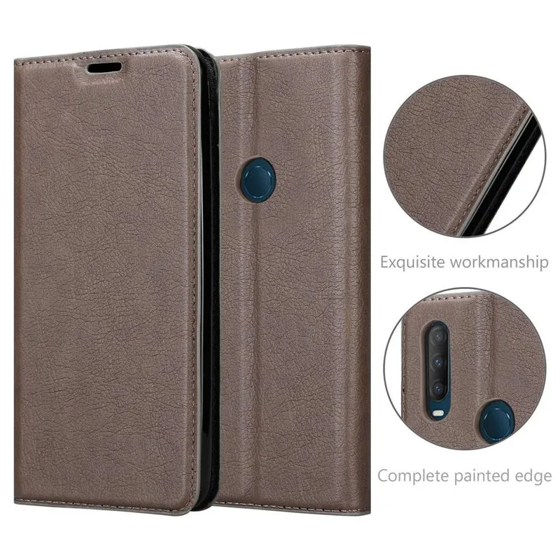 Cadorabo Hülle kompatibel mit Alcatel 3L 2020 Schutzhülle mit Magnetverschluss, Standfunktion und Kartenfach