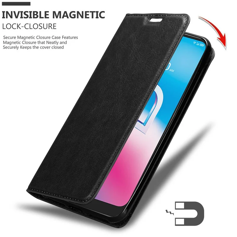 Cadorabo Hülle kompatibel mit Alcatel 3L 2020 Schutzhülle mit Magnetverschluss, Standfunktion und Kartenfach