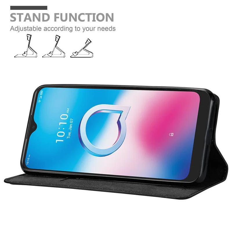Cadorabo Hülle kompatibel mit Alcatel 3L 2020 Schutzhülle mit Magnetverschluss, Standfunktion und Kartenfach