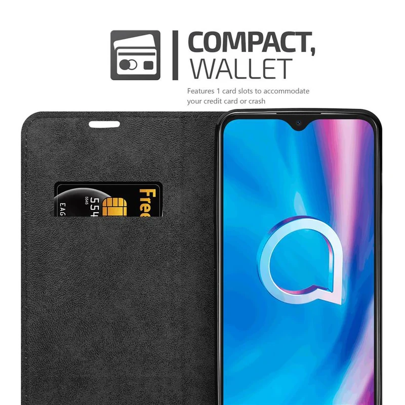 Cadorabo Hülle kompatibel mit Alcatel 1S 2020 Schutzhülle mit Magnetverschluss, Standfunktion und Kartenfach