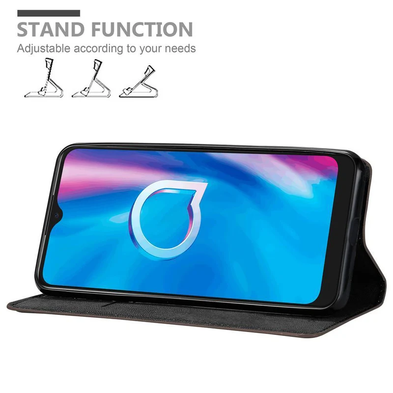 Cadorabo Hülle kompatibel mit Alcatel 1S 2020 Schutzhülle mit Magnetverschluss, Standfunktion und Kartenfach