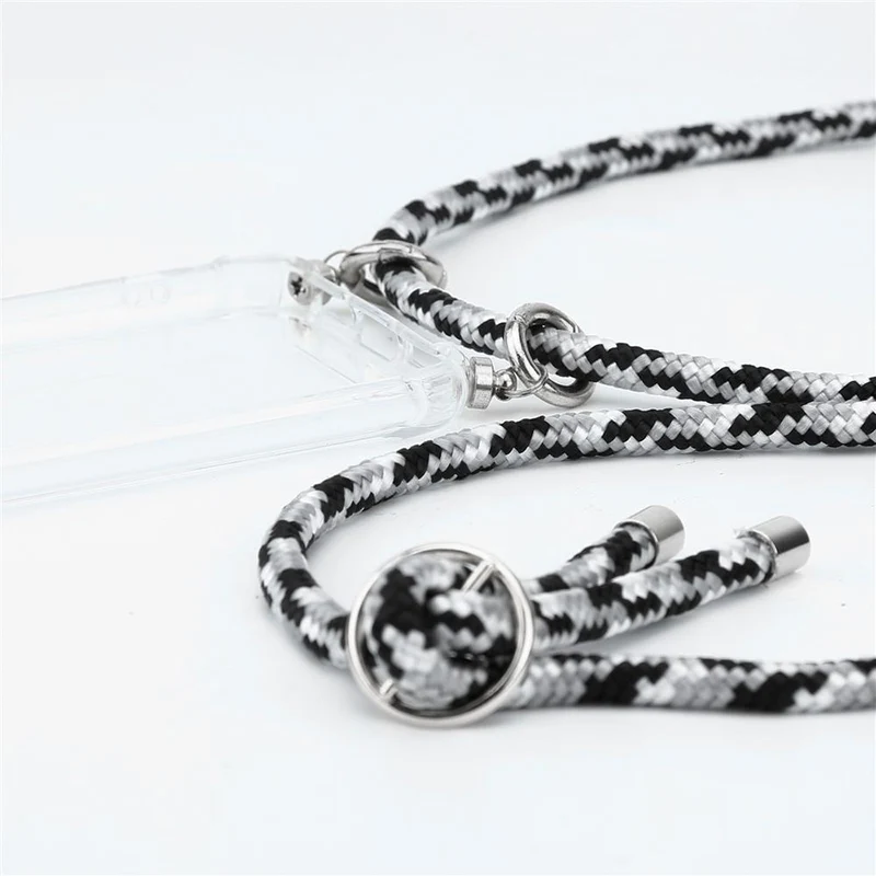 Cadorabo Handy Kette kompatibel mit Huawei P40 PRO / P40 PRO+ Silikon Schutzhülle mit Silbernen Ringen, Kordel Band und abnehmbarem Etui