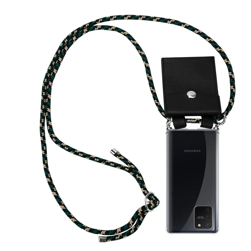 Cadorabo Handy Kette kompatibel mit Samsung Galaxy A91 / S10 LITE / M80s Silikon Schutzhülle mit Silbernen Ringen, Kordel Band und abnehmbarem Etui