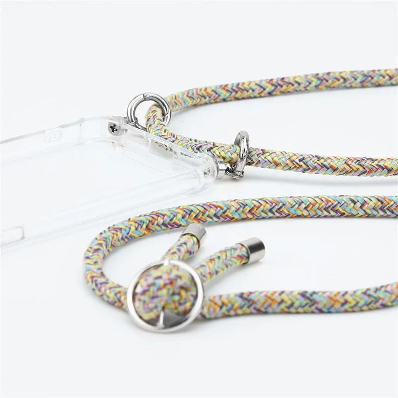 Cadorabo Handy Kette kompatibel mit Samsung Galaxy A91 / S10 LITE / M80s Silikon Schutzhülle mit Silbernen Ringen, Kordel Band und abnehmbarem Etui
