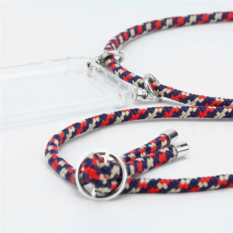 Cadorabo Handy Kette kompatibel mit Samsung Galaxy A91 / S10 LITE / M80s Silikon Schutzhülle mit Silbernen Ringen, Kordel Band und abnehmbarem Etui