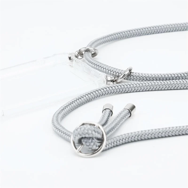 Cadorabo Handy Kette kompatibel mit Samsung Galaxy A91 / S10 LITE / M80s Silikon Schutzhülle mit Silbernen Ringen, Kordel Band und abnehmbarem Etui