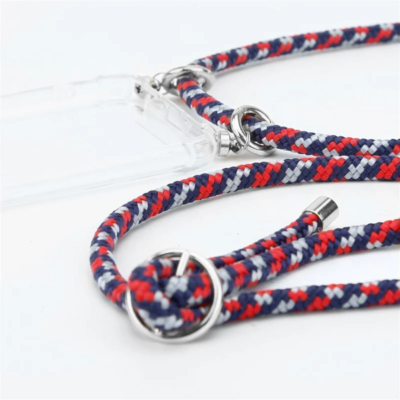 Cadorabo Handy Kette kompatibel mit Samsung Galaxy A71 4G Silikon Schutzhülle mit Silbernen Ringen, Kordel Band und abnehmbarem Etui