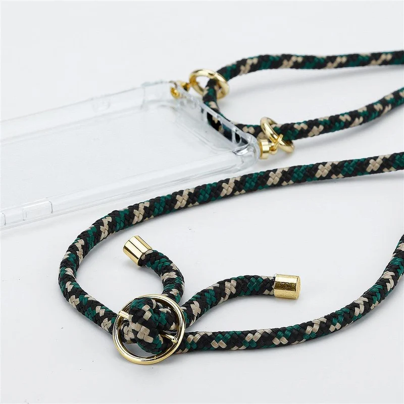 Cadorabo Handy Kette kompatibel mit Huawei P40 Silikon Schutzhülle mit Gold Ringen, Kordel Band und abnehmbarem Etui