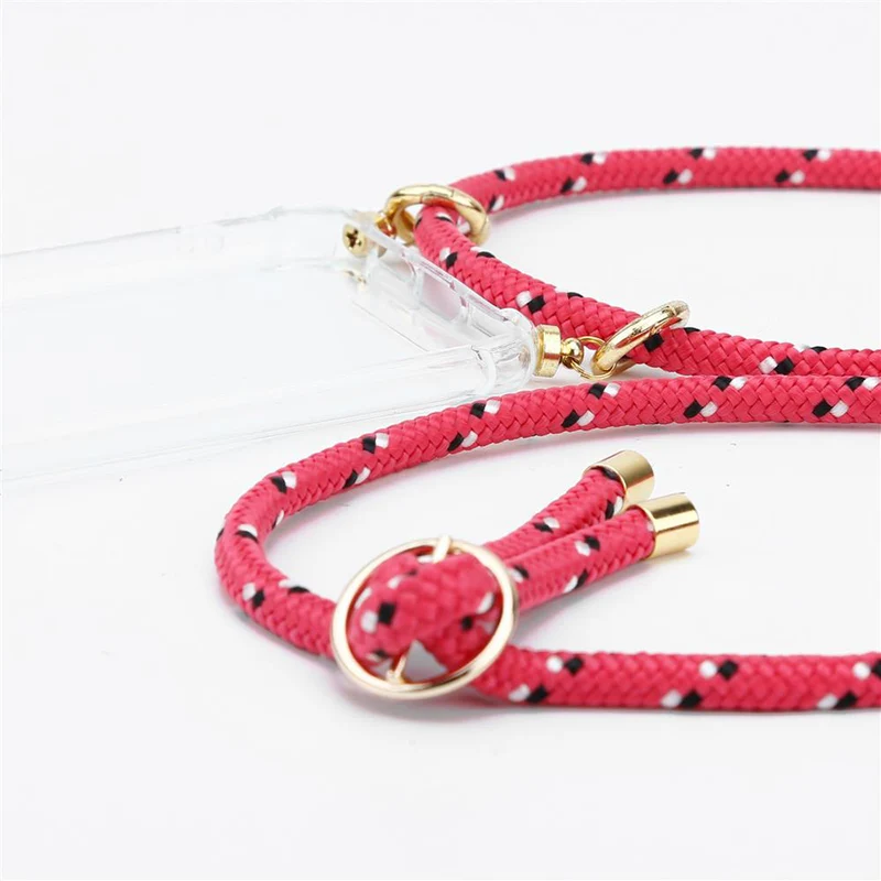 Cadorabo Handy Kette kompatibel mit Huawei P40 Silikon Schutzhülle mit Gold Ringen, Kordel Band und abnehmbarem Etui