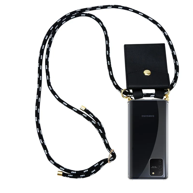 Cadorabo Handy Kette kompatibel mit Samsung Galaxy A91 / S10 LITE / M80s Silikon Schutzhülle mit Gold Ringen, Kordel Band und abnehmbarem Etui