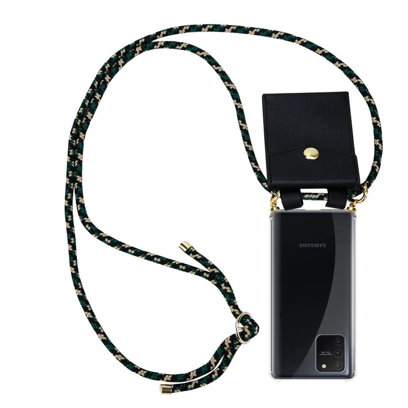 Cadorabo Handy Kette kompatibel mit Samsung Galaxy A91 / S10 LITE / M80s Silikon Schutzhülle mit Gold Ringen, Kordel Band und abnehmbarem Etui