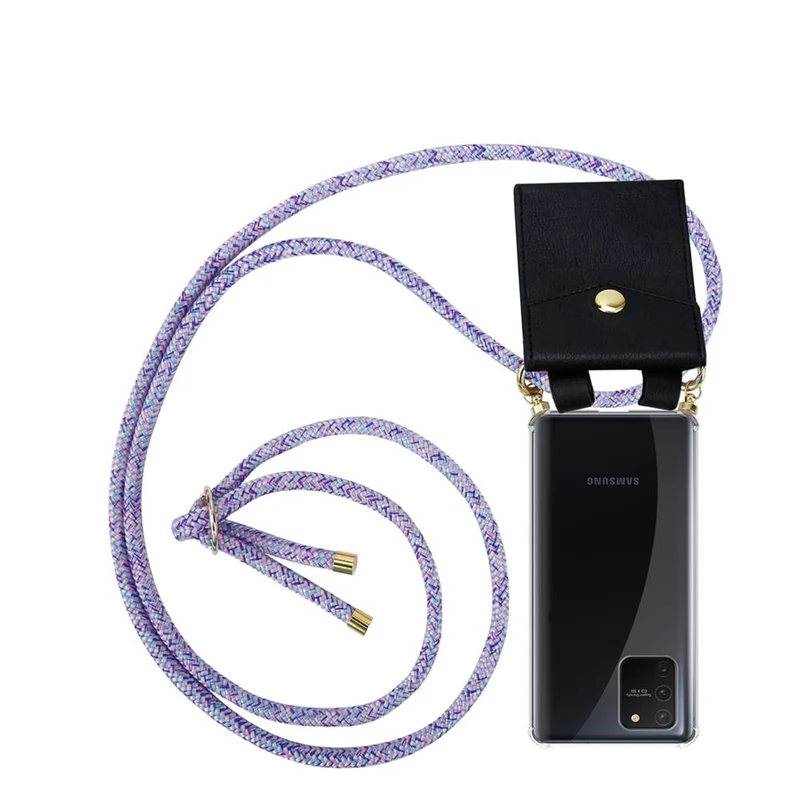 Cadorabo Handy Kette kompatibel mit Samsung Galaxy A91 / S10 LITE / M80s Silikon Schutzhülle mit Gold Ringen, Kordel Band und abnehmbarem Etui