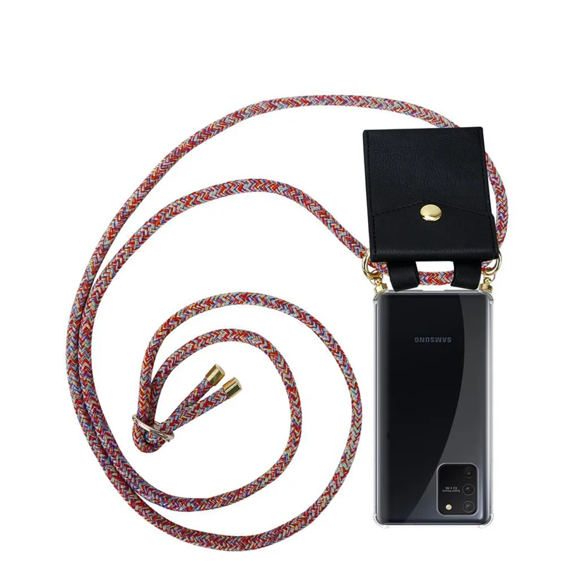 Cadorabo Handy Kette kompatibel mit Samsung Galaxy A91 / S10 LITE / M80s Silikon Schutzhülle mit Gold Ringen, Kordel Band und abnehmbarem Etui