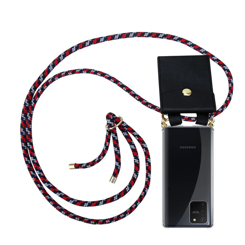 Cadorabo Handy Kette kompatibel mit Samsung Galaxy A91 / S10 LITE / M80s Silikon Schutzhülle mit Gold Ringen, Kordel Band und abnehmbarem Etui
