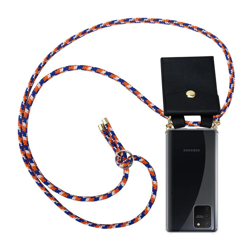 Cadorabo Handy Kette kompatibel mit Samsung Galaxy A91 / S10 LITE / M80s Silikon Schutzhülle mit Gold Ringen, Kordel Band und abnehmbarem Etui
