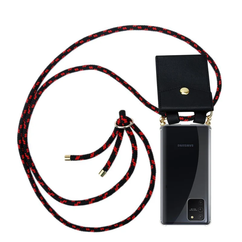 Cadorabo Handy Kette kompatibel mit Samsung Galaxy A91 / S10 LITE / M80s Silikon Schutzhülle mit Gold Ringen, Kordel Band und abnehmbarem Etui