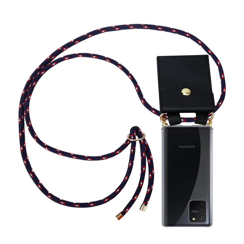 Cadorabo Handy Kette kompatibel mit Samsung Galaxy A91 / S10 LITE / M80s Silikon Schutzhülle mit Gold Ringen, Kordel Band und abnehmbarem Etui