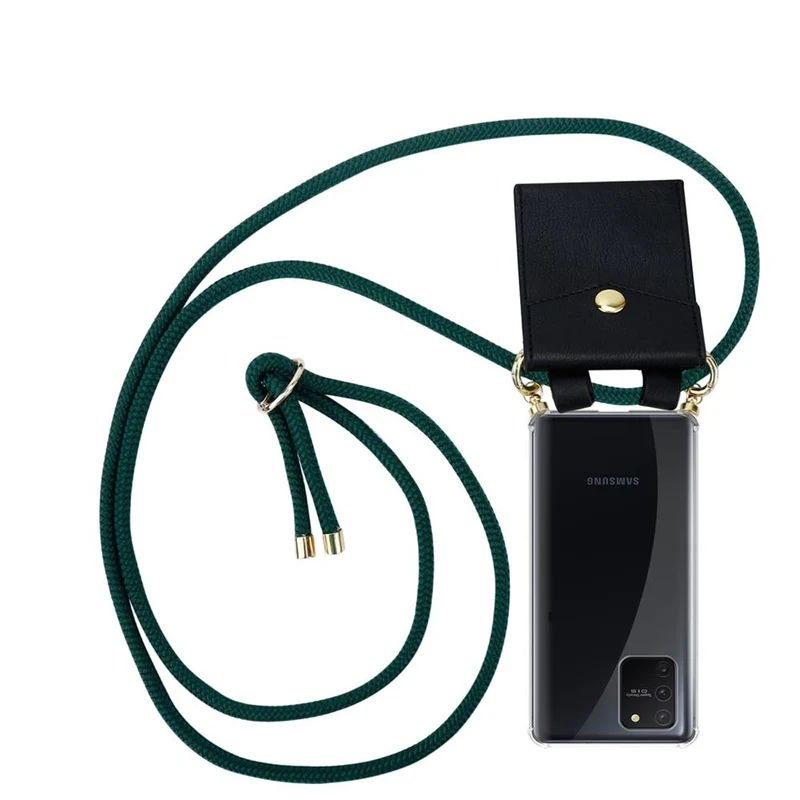 Cadorabo Handy Kette kompatibel mit Samsung Galaxy A91 / S10 LITE / M80s Silikon Schutzhülle mit Gold Ringen, Kordel Band und abnehmbarem Etui